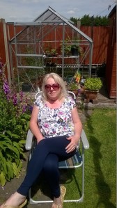Sue in garden